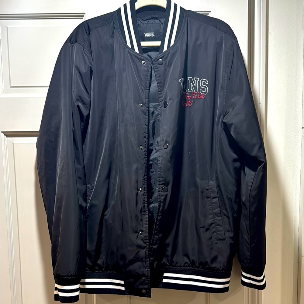 Vans Black and White Varsity Jacket size large